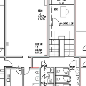 Grundriss Gewerbe und Wohnung OG 